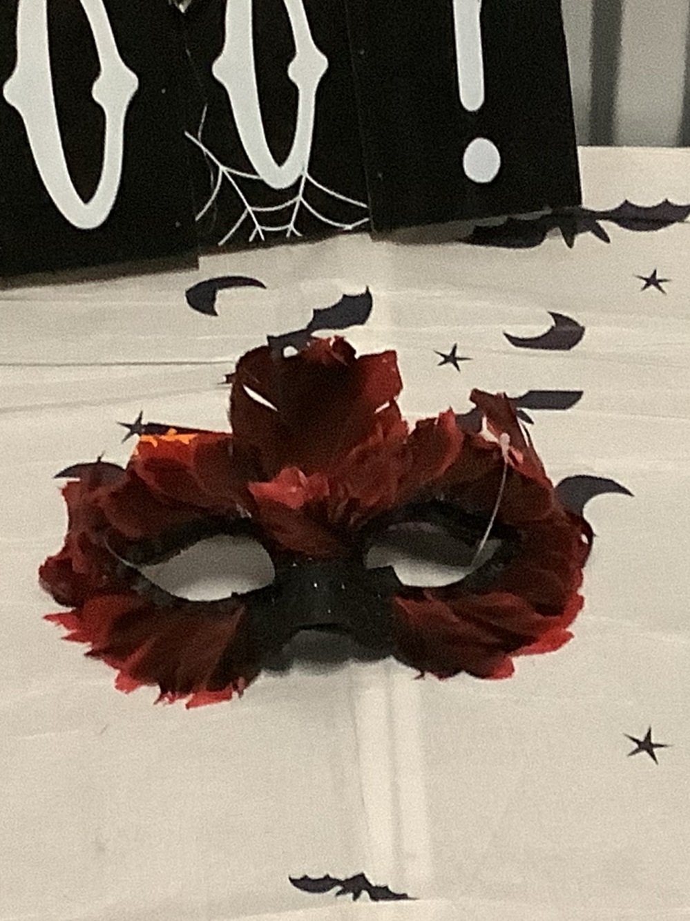 Red Feather Eye Mask - Home Party Costume Accessory